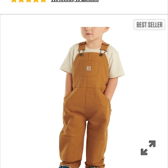 Carhartt Tan Bib Overalls Flannel Lined - Picture 2 of 8